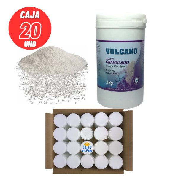 Cloro Granulado VULCANO pack caja 20 Und