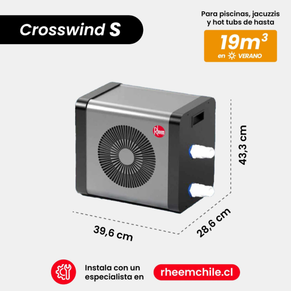 Bomba de Calor Piscina Armable, Hot tub y Jacuzzi - Rheem Crosswind S 5m3 / 5.5 Kw - Imagen 3